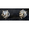 Image 2 : PAIR OF PLATINUM PLATED SIMULATED DIAMOND (CZ) SWIRL HALO STUD EARRINGS