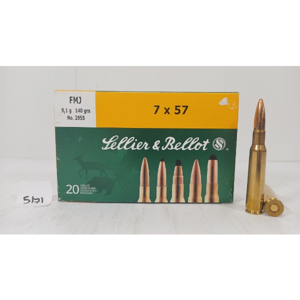 AMMO: 20X SELLIER & BELLOT 7X57 - 140GR - FMJ