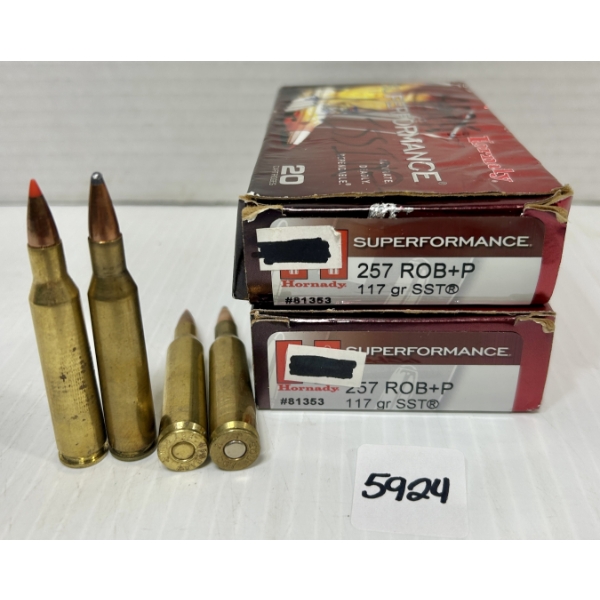 AMMO: 39X HORNADY .257 ROBERTS +P - 117 GR. 