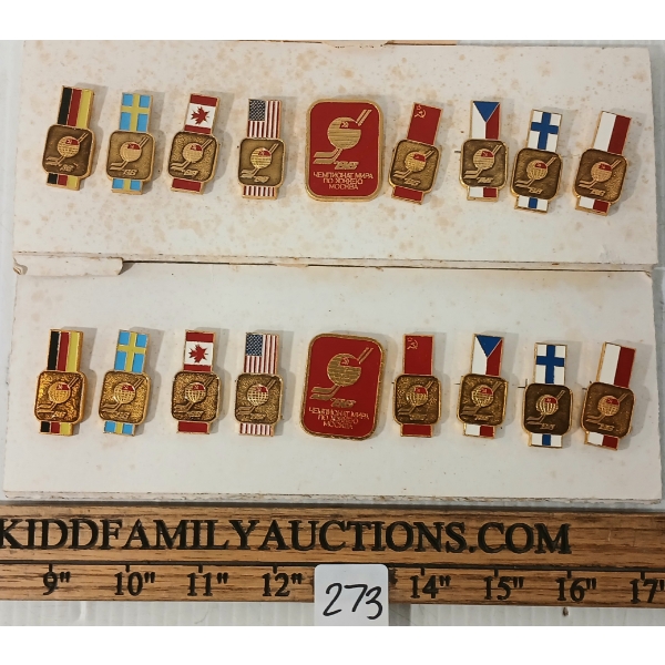 LOT OF 2 - 1986 WORLD ICE HOCKEY CHAMPIONSHIP PIN SETS