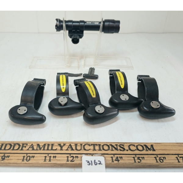 LOT OF 7 - SUREFIRE SCOUT LIGHT, MISC SIGHT & TRIGGER LOCKS