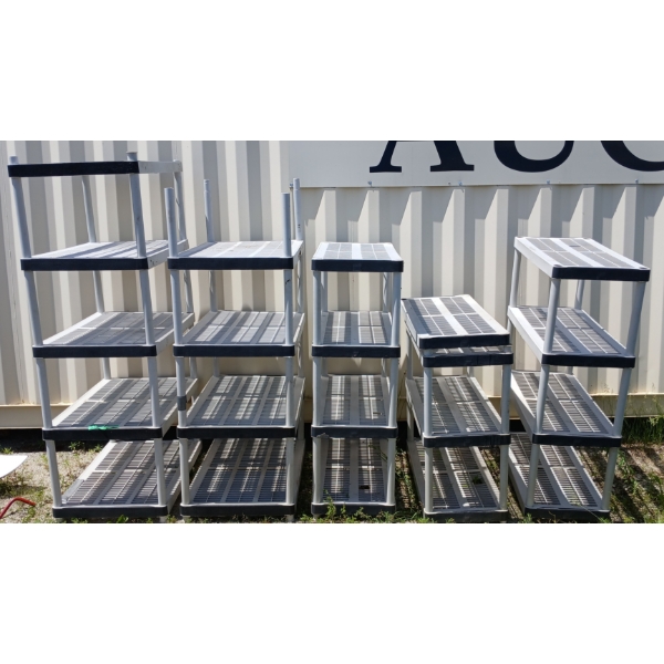 LOT OF 5 - PLASTIC SHELVES
