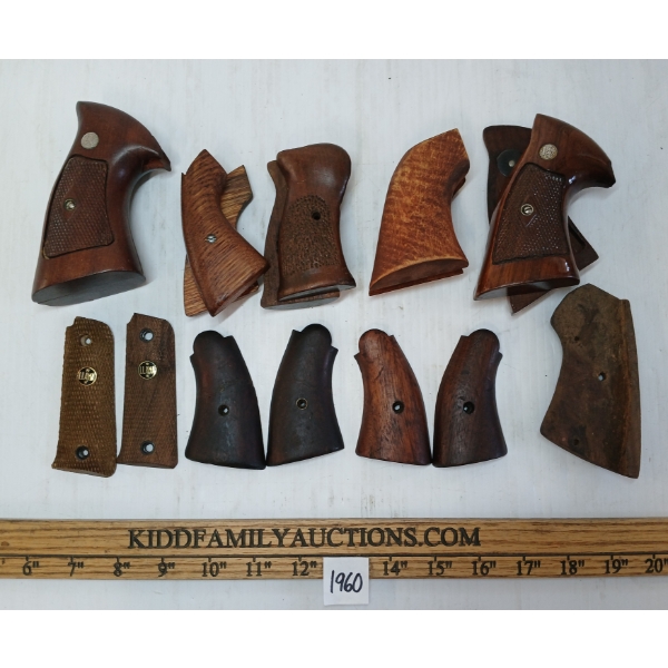 LOT OF 9 - ASSORTED WOOD GRIPS