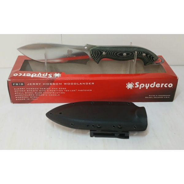 SPYDERCO JERRY HOSSOM WOODLANDER KNIFE W/ SHEATH