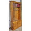 Image 3 : GLASS FRONT PINE GUN CABINET W/ KEY