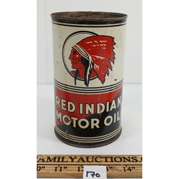 RED INDIAN MOTOR OIL QT CAN