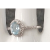 Image 2 : STERLING SILVER NATURAL SWISS BLUE TOPAZ HALO RING