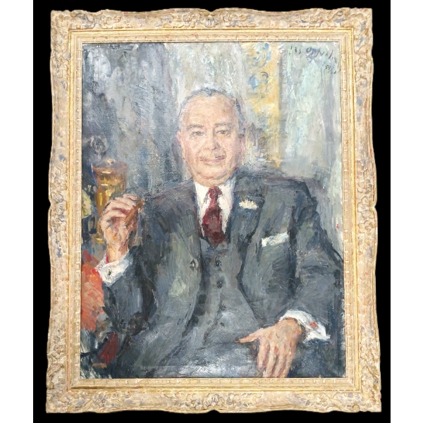 "PORTRAIT OF OSCAR FAERMAN" BY JOSEPH OPPENHEIMER - FRAMED OIL ON CANVAS