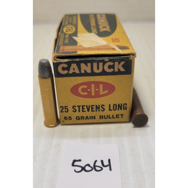 AMMO: 39X CIL CANUCK .25 STEVENS LONG - 65GR 