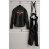 Image 2 : LOT OF 2 - THINSULATE 3M MOTORCYCLE JACKET & LEATHER CHAPS