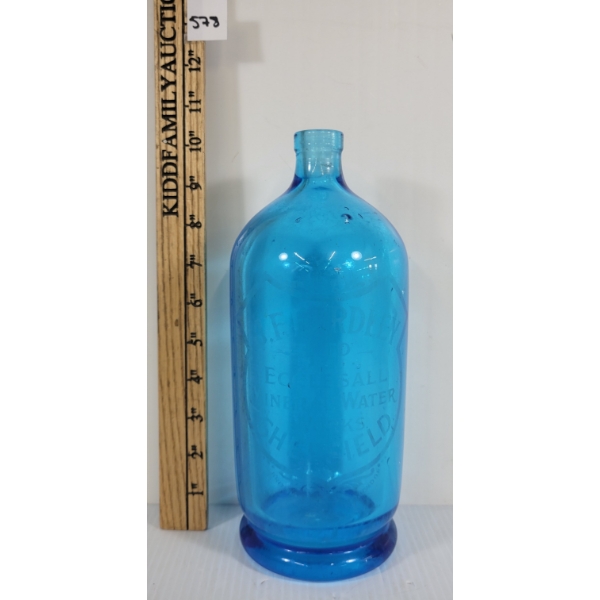 J. F. EARDLEY LTD - AZUR BLUE ACID-ETCHED - SYPHON BOTTLE