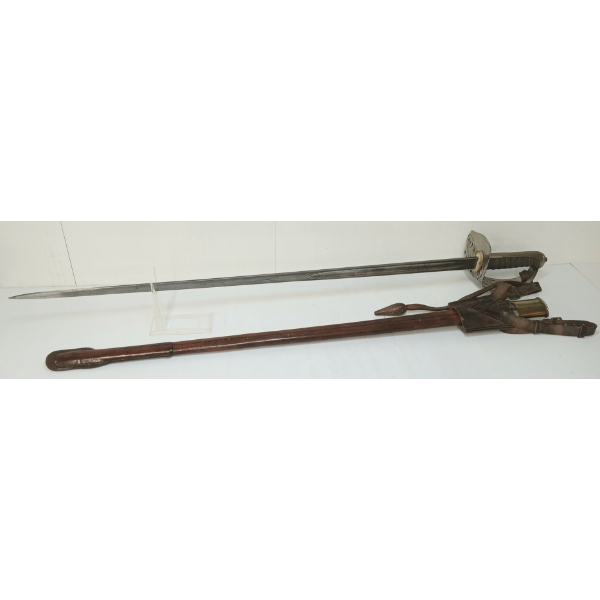 EAST INDIAN 1895 PAT. BENGAL INFANTRY OFFICER'S SWORD W/ SCABBARD & FROG