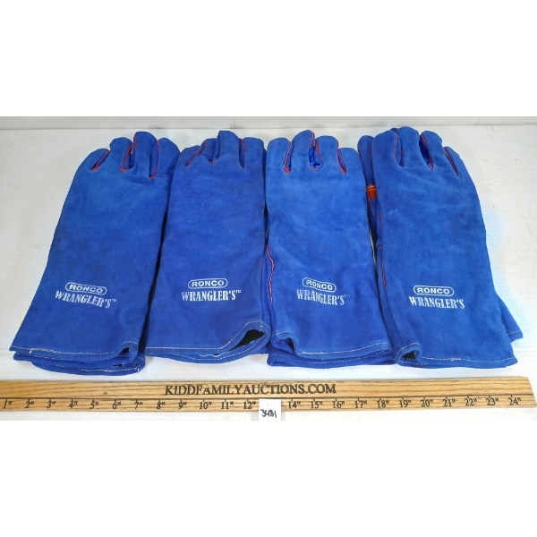 LOT OF 4 - PAIRS OF RONCO WRANGLER'S WELDERS GLOVES