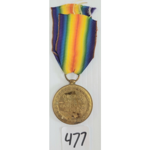 WWI VICTORY MEDAL - 3180274 PTE. H. J. TRENHOLM R.G.R.