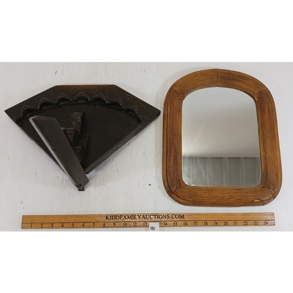 LOT OF 2 - HANDMADE MIRROR & CORBEL 