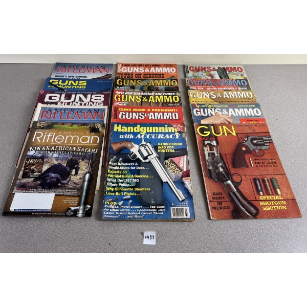 LOT OF 15 - VINTAGE GUN MAGAZINES 