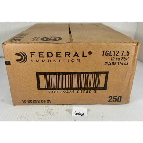 AMMO: 250X FEDERAL 12 GA 2-3/4 IN - #7.5