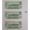 Image 2 : LOT OF 3 - 1973 CDN $1 BANKNOTES - SEQUENTIAL