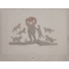 Image 2 : "A MAN FEEDING HIS DOGS" BY LEAH QUMALUK - STONECUT STENCIL