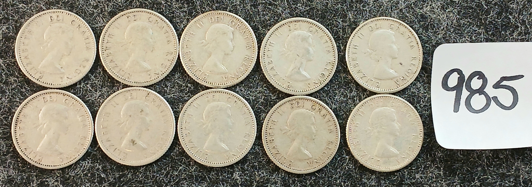 105 Coin LOT OF 10 - 1955 CDN 10 CENT COINS