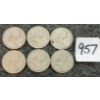 Image 1 : LOT OF 6 - 1944 CDN 25 CENT COINS