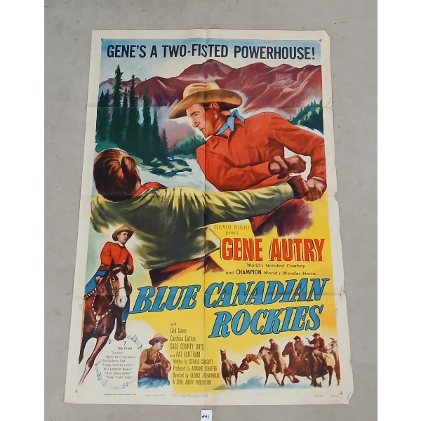 1952 "BLUE CANADIAN ROCKIES" MOVIE POSTER