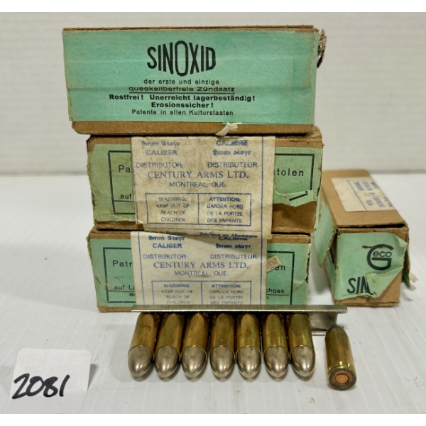 AMMO: 64X GECO 9 MM STEYR - FMJ - ON CLIPS