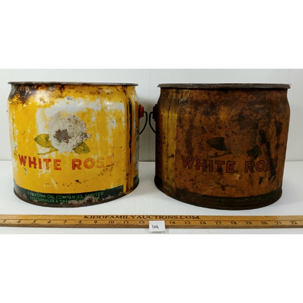 LOT OF 2 - WHITE ROSE CANS - 25 LBS