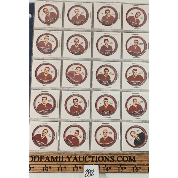 LOT OF 20 - 1961-1962 SHIRRIFF VINTAGE NHL MONTREAL CANADIENS HOCKEY COINS