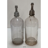 Image 2 : LOT OF 2 - SILK CITY SELTZER CO & UNMARKED - CLEAR ACID-ETCHED - SELTZER BOTTLES