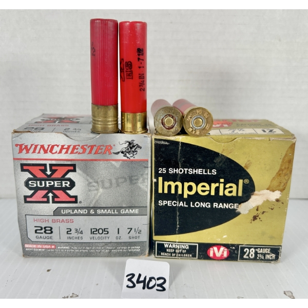 AMMO: 49X WIN & IVI 28 GA 2-3/4 IN - #7.5