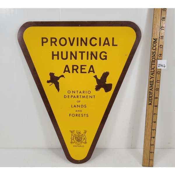 PROVINCIAL HUNTING AREA FIBRE GLASS SIGN