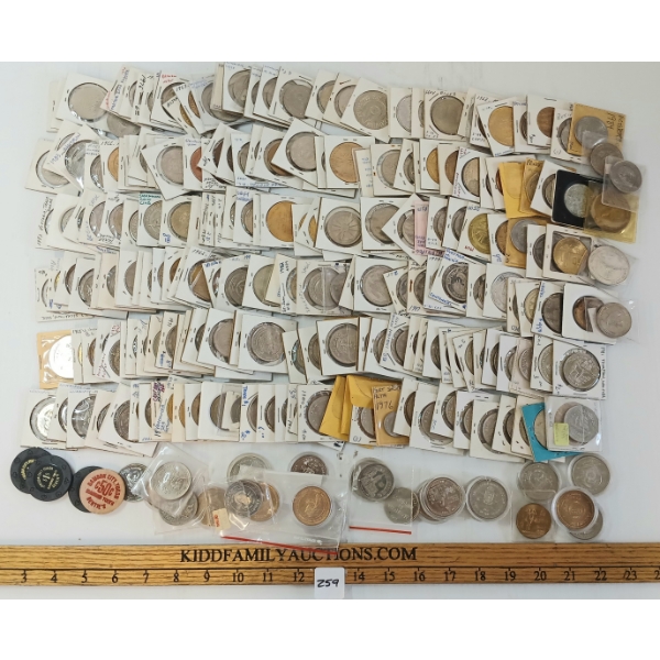 QTY OF MISC TOKENS - INCL SASKATOON, PRINCE ALBERT & REGINA - 9 LBS