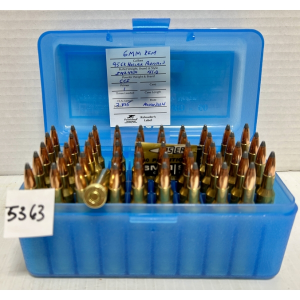 AMMO: 50X 6 MM REM 95GR. - RELOADS