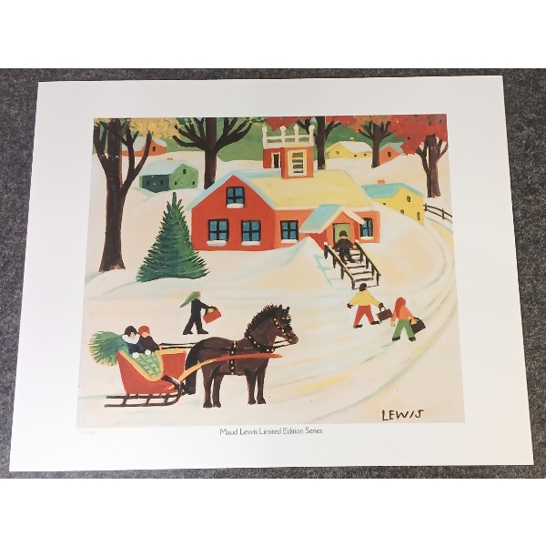 "SCHOOL HOUSE IN WINTER" BY MAUDE LEWIS (1903-1970) - PRINT