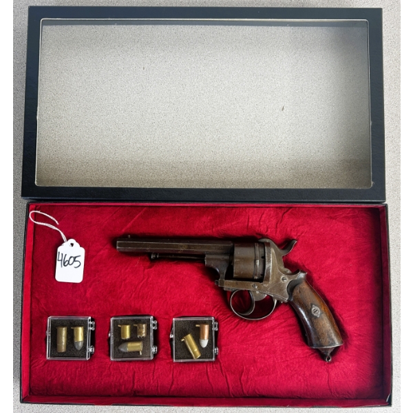 UNKNOWN BELGIAN PINFIRE REVOLVER IN 9 MM PINFIRE - ANTIQUE NO PAL REQD