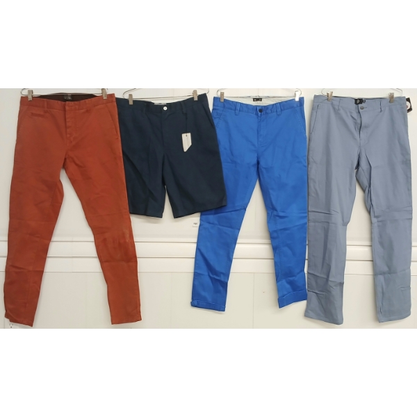LOT OF 4 - MEN'S SHORTS & PANTS - MFG CLASSIFED, MINIMUM & ALL-DAY APPAREL