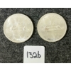 Image 1 : LOT OF 2 - 1963 CDN SILVER DOLLARS - VOYAGEUR 