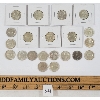 Image 1 : LOT OF 21 - CDN 25 CENT SILVER PCS - INCL 1961 & 1967, ETC.