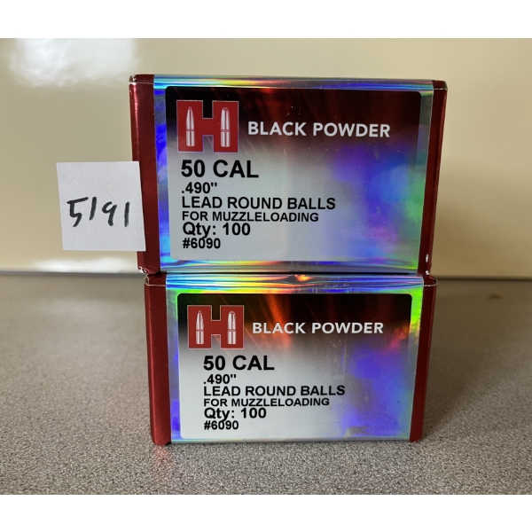 BULLETS: 200X HORNADY .490 LEAD ROUND BALLS - SEALED