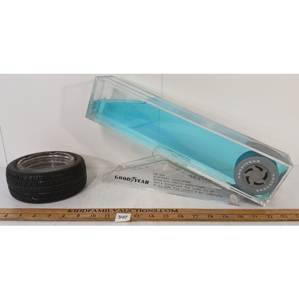 LOT OF 2 - GOOD-YEAR AQUACHANNEL DISPLAY & TIRE ASHTRAY