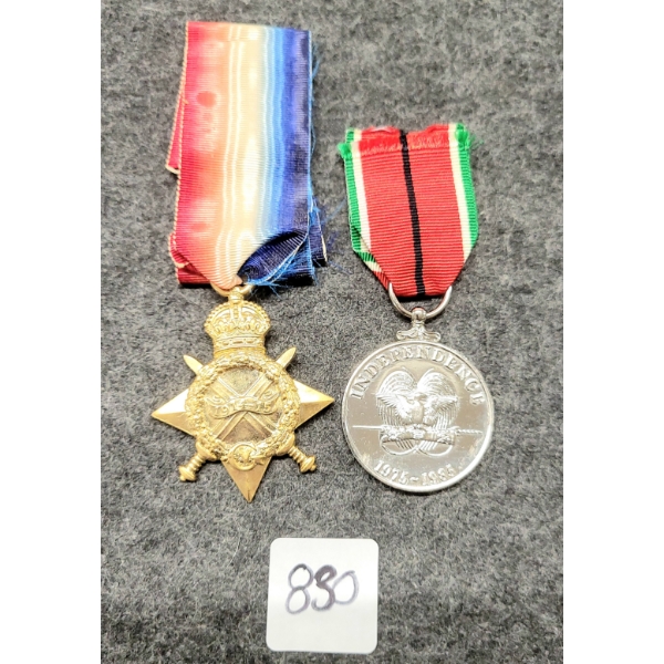 LOT OF 2 - 1914-1915 MEDAL & PAPUA NEW GUINEA INDEPENDENCE MEDAL