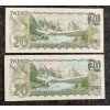 Image 2 : LOT OF 2 - 1969 CDN $20 BANKNOTES