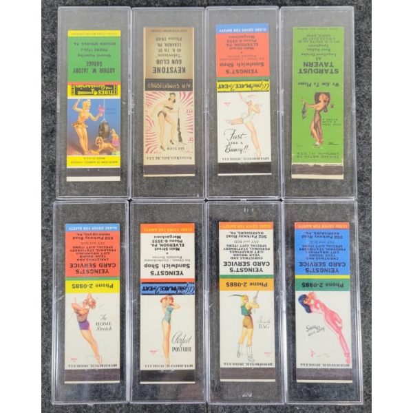 LOT OF 8 - PIN-UP ADVERTISING MATCHBOOK PACKAGES - MARYLAND MATCH, ETC