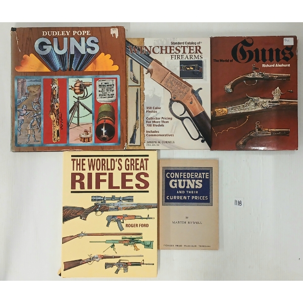 LOT OF 5 - "GUNS", "THE WORLD OF GUNS", "THE WORLD'S GREAT RIFLES", "WINCHESTER FIREARMS", ETC