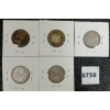 Image 1 : LOT OF 5 - 1956-1964 CDN SILVER 25 CENT COINS 