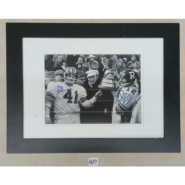 KEN LEHMAN CFL FRAMED AUTOGRAPHED PHOTO