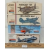 Image 4 : LOT OF 4 - MONOGRAM WAR PLANE MODEL KITS - INCL CORSAIR F4U-4, F-6F HELLCAT, AVENGER TBF, ETC