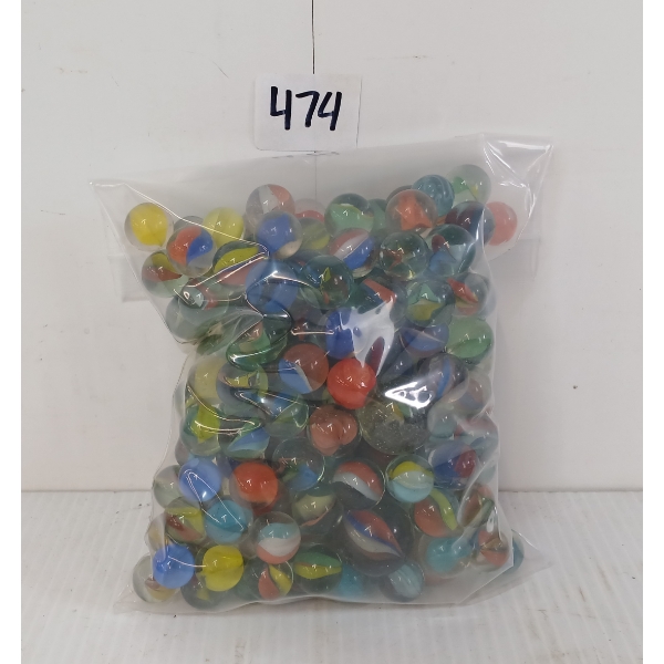 QTY OF GLASS MARBLES