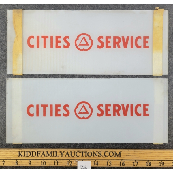 PAIR OF CITIES SERVICE GAS PUMP PLATES 
